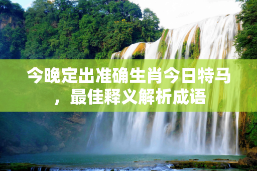 今晚定出准确生肖今日特马，最佳释义解析成语