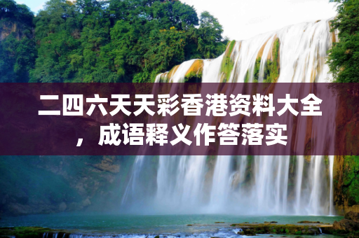 二四六天天彩香港资料大全，成语释义作答落实