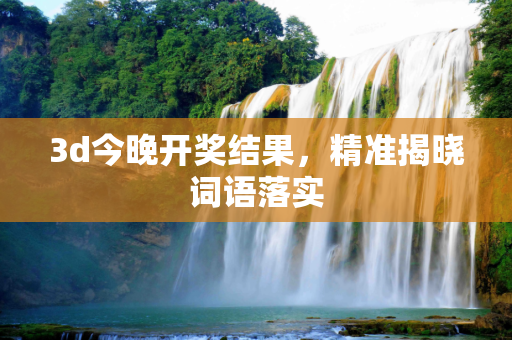3d今晚开奖结果，精准揭晓词语落实