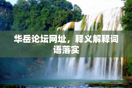 华岳论坛网址，释义解释词语落实