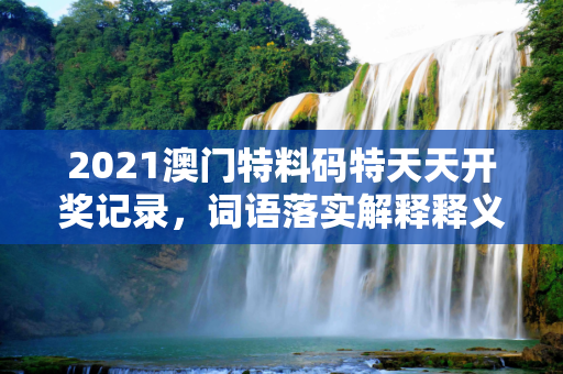2021澳门特料码特天天开奖记录，词语落实解释释义