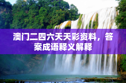 澳门二四六天天彩资料，答案成语释义解释