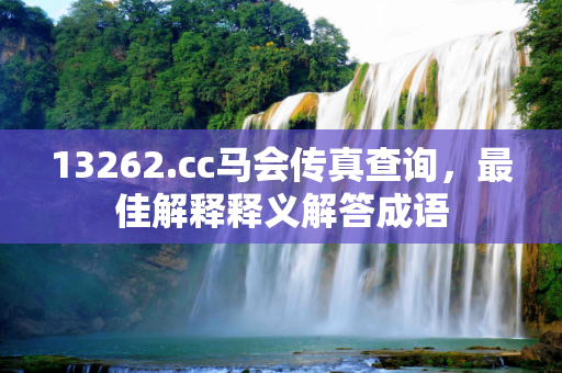 13262.сc马会传真查询，最佳解释释义解答成语
