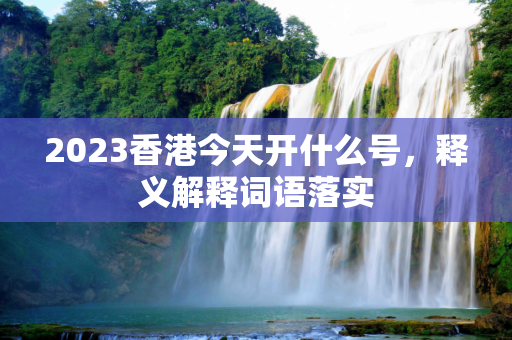 2023香港今天开什么号，释义解释词语落实