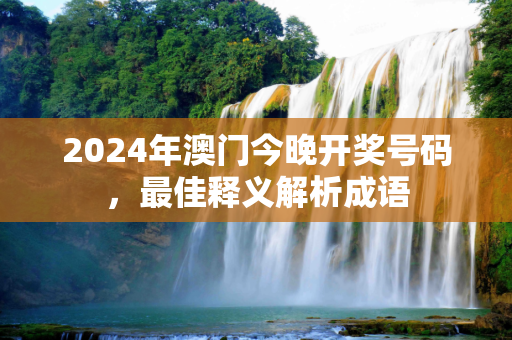 2024年澳门今晚开奖号码，最佳释义解析成语