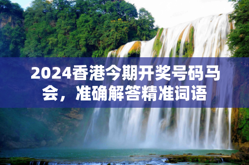 2024香港今期开奖号码马会，准确解答精准词语