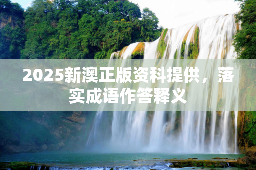 2025新澳正版资科提供，落实成语作答释义