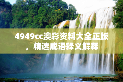 4949cc澳彩资料大全正版，精选成语释义解释