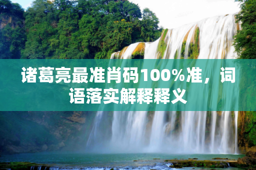诸葛亮最准肖码100%准，词语落实解释释义