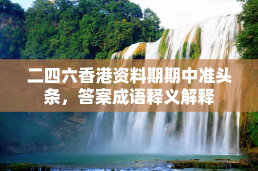 二四六香港资料期期中准头条，答案成语释义解释
