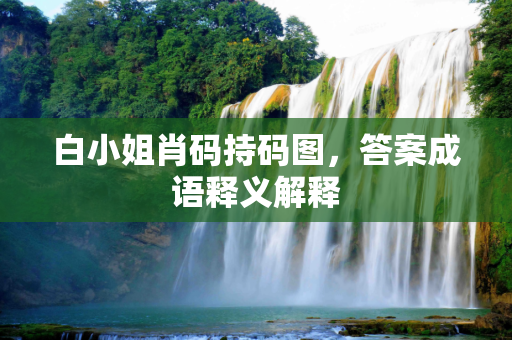 白小姐肖码持码图，答案成语释义解释