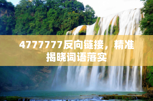 4777777反向链接，精准揭晓词语落实