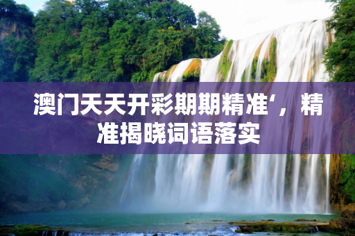 澳门天天开彩期期精准‘，精准揭晓词语落实