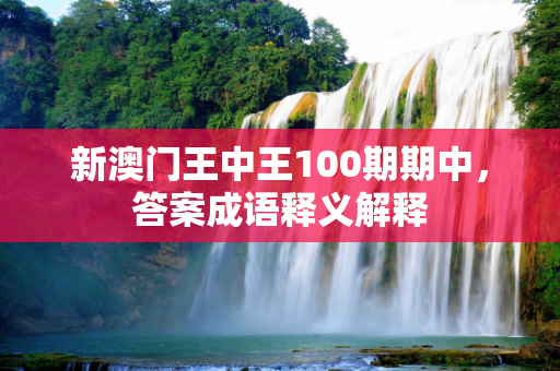 新澳门王中王100期期中，答案成语释义解释
