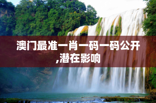 澳门最准一肖一码一码公开,潜在影响