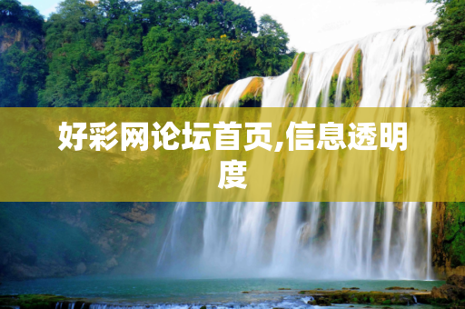 好彩网论坛首页,信息透明度