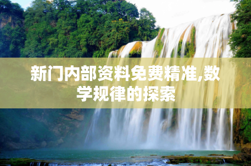 新门内部资料免费精准,数学规律的探索