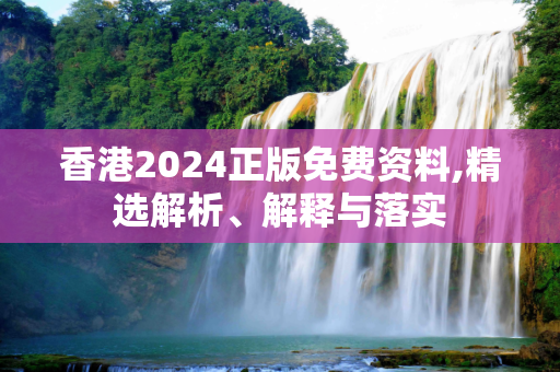 香港2024正版免费资料,精选解析、解释与落实