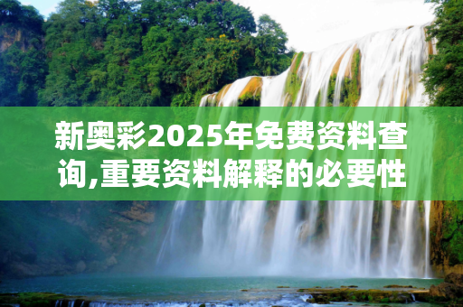 新奥彩2025年免费资料查询,重要资料解释的必要性