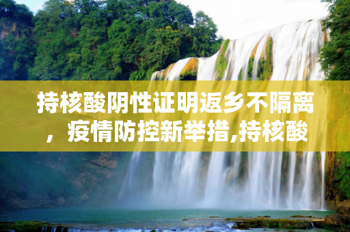 持核酸阴性证明返乡不隔离，疫情防控新举措,持核酸阴性证明返乡不隔离
