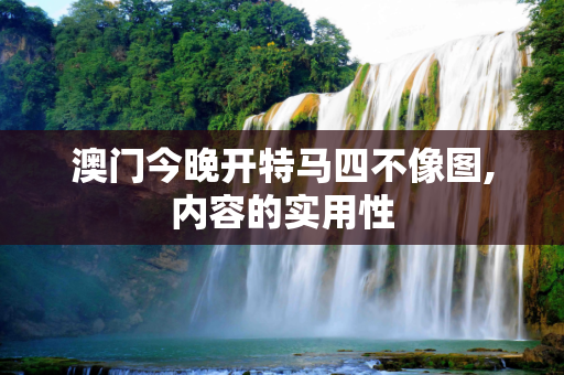 澳门今晚开特马四不像图,内容的实用性