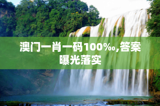 澳门一肖一码100‰,答案曝光落实
