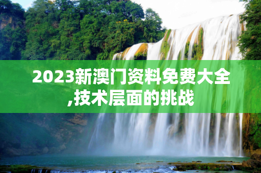 2023新澳门资料免费大全,技术层面的挑战