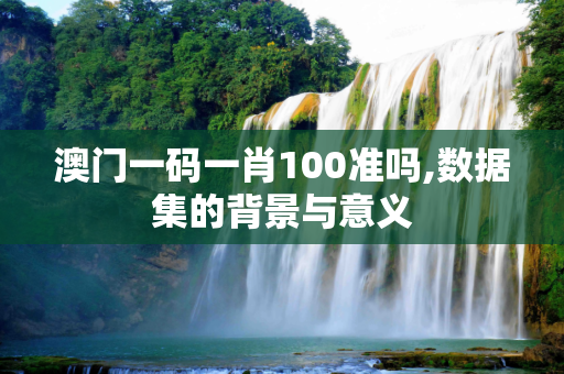 澳门一码一肖100准吗,数据集的背景与意义