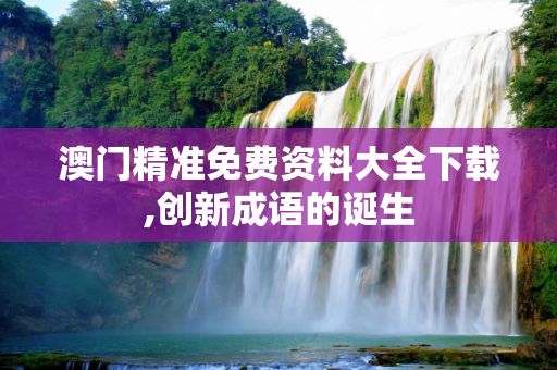 澳门精准免费资料大全下载,创新成语的诞生
