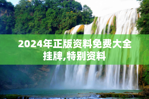 2024年正版资料免费大全挂牌,特别资料