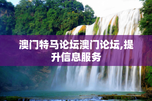 澳门特马论坛澳门论坛,提升信息服务