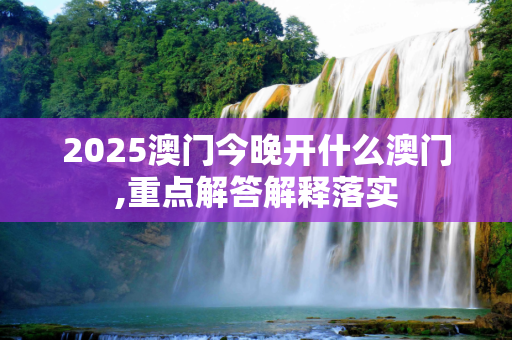2025澳门今晚开什么澳门,重点解答解释落实