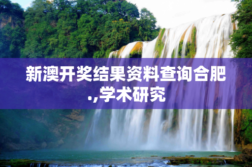 新澳开奖结果资料查询合肥.,学术研究