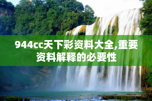 944cc天下彩资料大全,重要资料解释的必要性