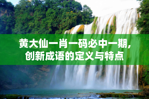 黄大仙一肖一码必中一期,创新成语的定义与特点
