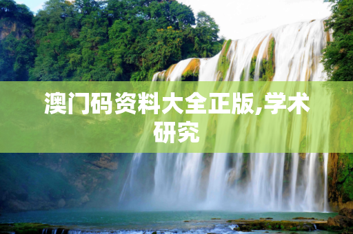 澳门码资料大全正版,学术研究