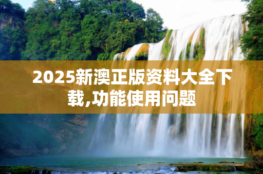 2025新澳正版资料大全下载,功能使用问题
