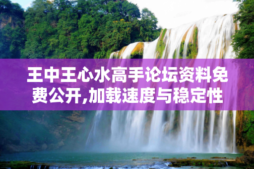 王中王心水高手论坛资料免费公开,加载速度与稳定性