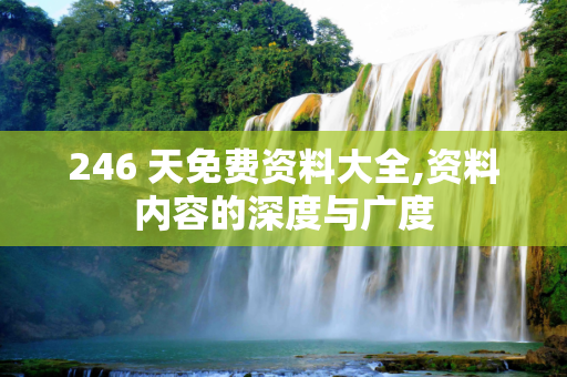 246 天免费资料大全,资料内容的深度与广度