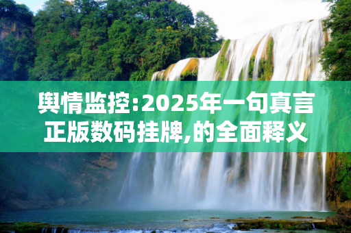 舆情监控:2025年一句真言正版数码挂牌,的全面释义、解释与落实