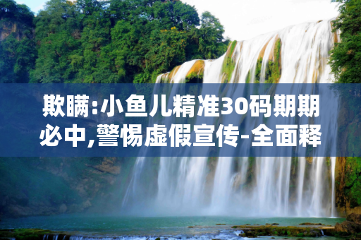 欺瞒:小鱼儿精准30码期期必中,警惕虚假宣传-全面释义、解释与落实