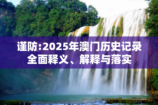谨防:2025年澳门历史记录全面释义、解释与落实
