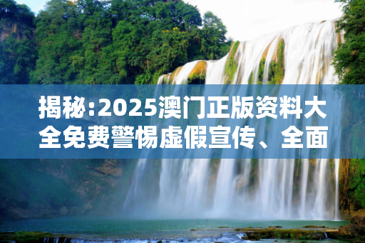 揭秘:2025澳门正版资料大全免费警惕虚假宣传、全面解答与解释