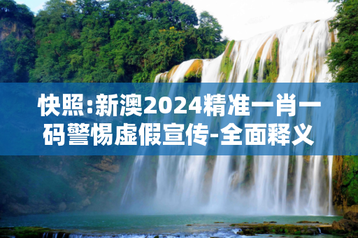快照:新澳2024精准一肖一码警惕虚假宣传-全面释义、解释与落实