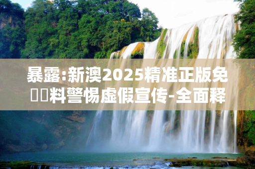 暴露:新澳2025精准正版免費資料警惕虚假宣传-全面释义