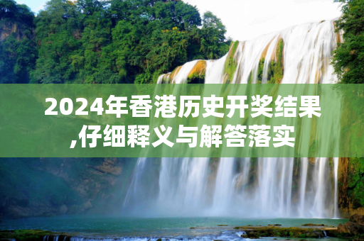 2024年香港历史开奖结果,仔细释义与解答落实