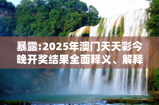 暴露:2025年澳门天天彩今晚开奖结果全面释义、解释与落实
