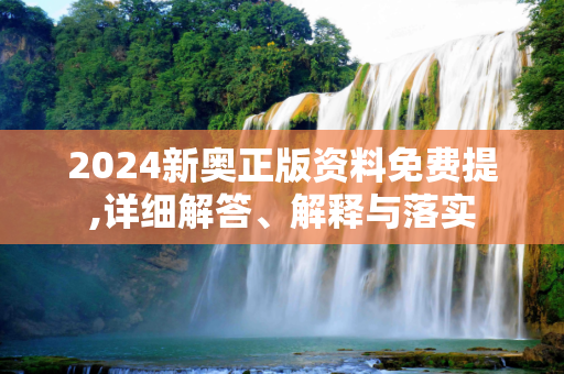 2024新奥正版资料免费提,详细解答、解释与落实